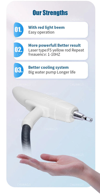 Professional Nd Yag Pico Laser Tattoo Removal 755nm 1064nm 532nm 1320nm Machine Neodymium Picosecond Eyebrow Q Switch