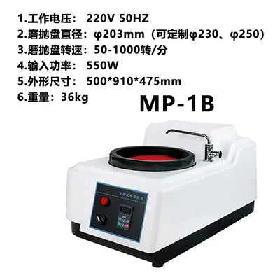 Fully automatic metallographic sample pre grinding machine, dual disc continuously variable speed grinding and polishing machine